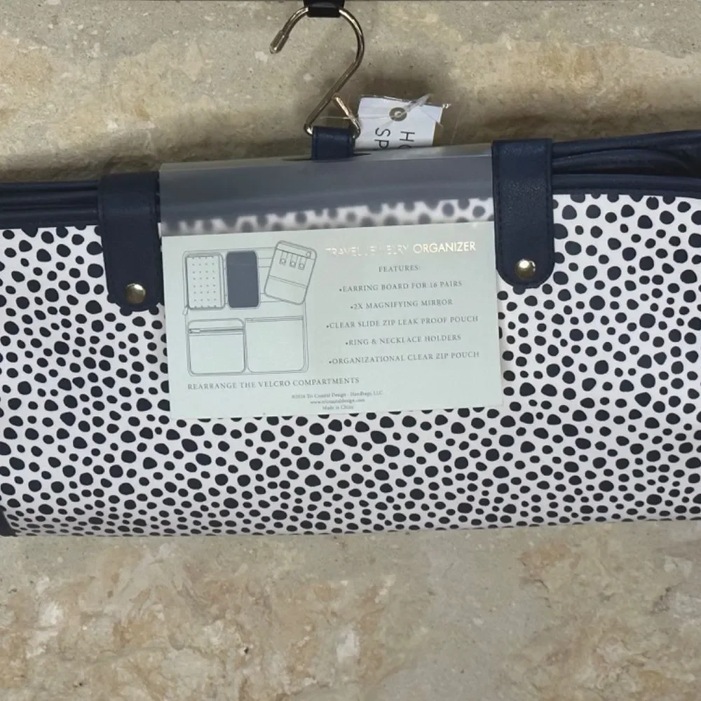 Polka Dot Travel Jewel Organizer Bag NWT